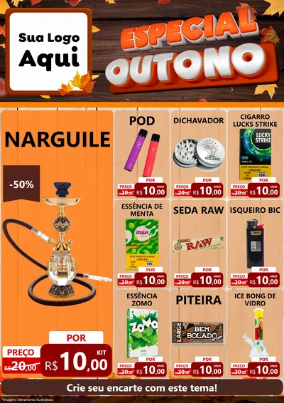 Modelo de Encarte para Encarte A4 Vertical com o tema Especial Outono para Tabacaria