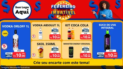 Modelo de TV para TV Horizontal com o tema Fevereiro Imbatível para Distribuidora de bebidas