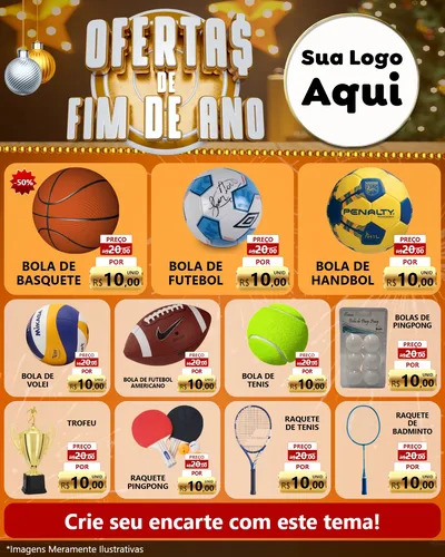 Modelo de Rede Social para Feed Instagram com o tema Ofertas de Fim de Ano para Artigos Esportivos