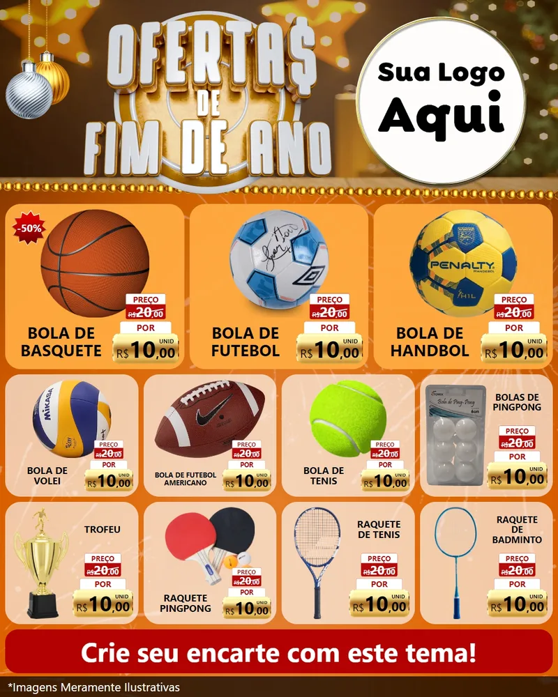 Modelo de Rede Social para Feed Instagram com o tema Ofertas de Fim de Ano para Artigos Esportivos