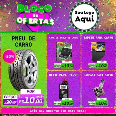 Modelo de Rede Social para Feed Facebook com o tema Bloco de Ofertas para Auto peças