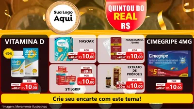 Modelo de TV para TV Horizontal com o tema Quintou do Real para Farmácia