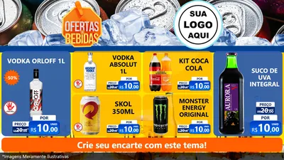 Modelo de TV para TV Horizontal com o tema Ofertas de Bebidas para Distribuidora de bebidas