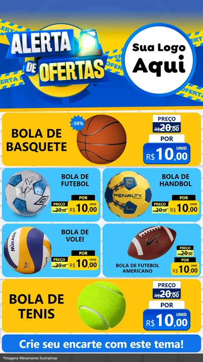 Modelo de TV para TV Vertical com o tema Alerta de Ofertas para Artigos Esportivos
