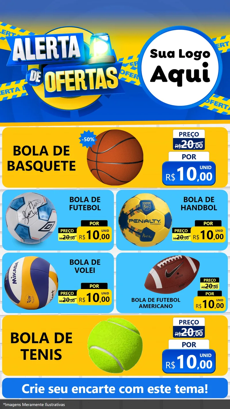 Modelo de TV para TV Vertical com o tema Alerta de Ofertas para Artigos Esportivos