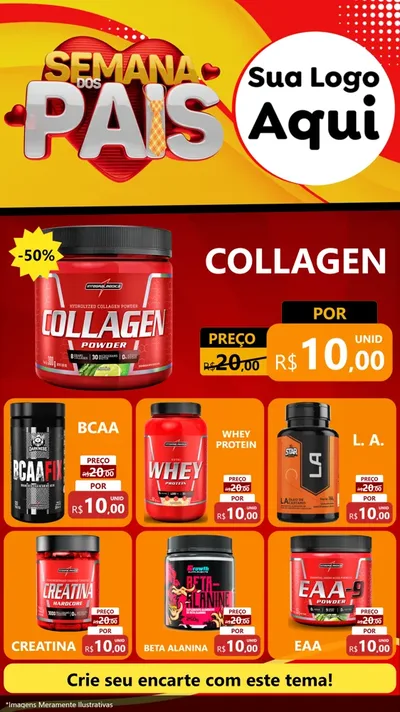 Modelo de Rede Social para Stories com o tema Semana Dos Pais para Suplementos alimentares