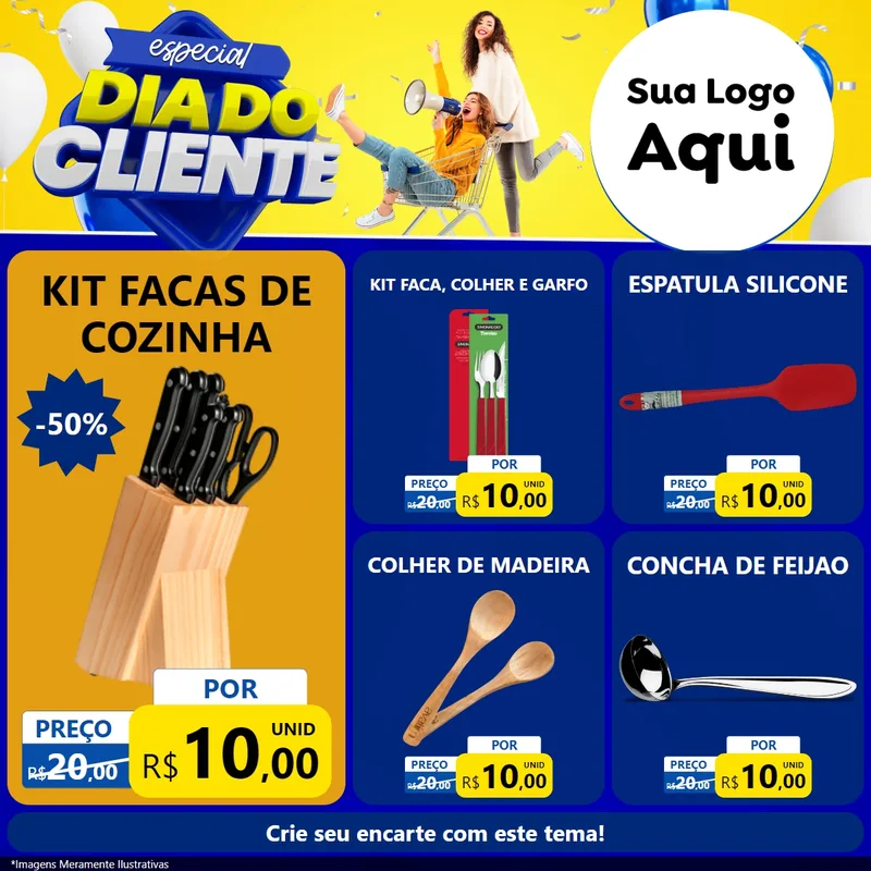 Modelo de Rede Social para Feed Facebook com o tema Especial Dia do Cliente para Utilidades Domésticas