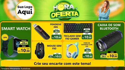 Modelo de TV para TV Horizontal com o tema Hora da Oferta para Informática