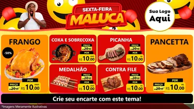 Modelo de TV para TV Horizontal com o tema Sexta-feira Maluca para Assados
