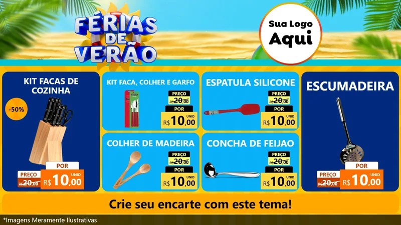 Modelo de TV para TV Horizontal com o tema Férias de Verão para Utilidades Domésticas