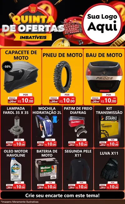 Modelo de Encarte para Encarte Grande com o tema Quinta de Ofertas Imbatíveis para Moto peças