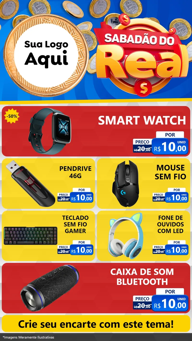 Modelo de TV para TV Vertical com o tema Sabadão do Real para Informática