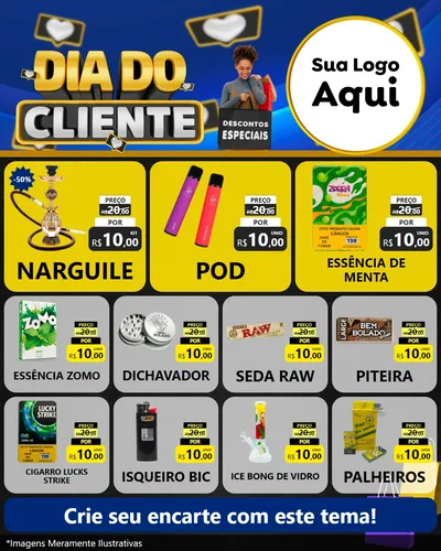 Modelo de Rede Social para Feed Instagram com o tema Dia Do Cliente para Tabacaria