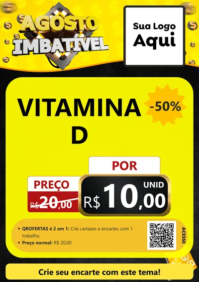 Modelo de Cartaz para Cartaz A4 Vertical com o tema Agosto Imbatível para Farmácia