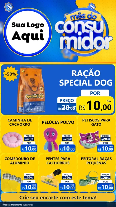 Modelo de Rede Social para Stories com o tema Mês do Consumidor para Pet Shop