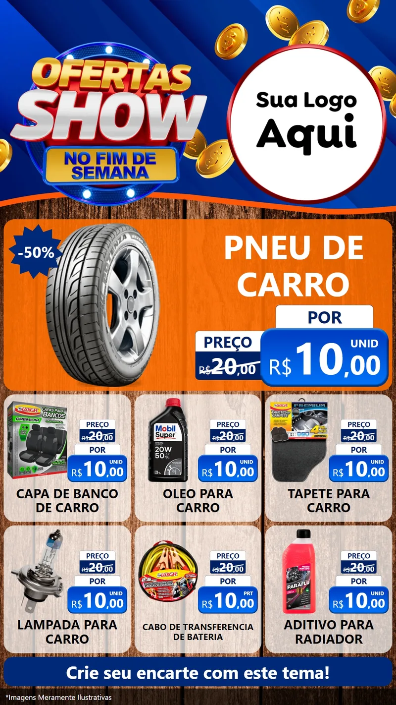 Modelo de Rede Social para Stories com o tema Ofertas Show No Fim De Semana para Auto peças