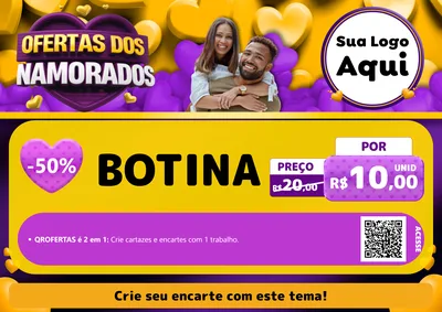 Modelo de Cartaz para Cartaz A4 Horizontal com o tema Oferta Dos Namorados para Agropecuária