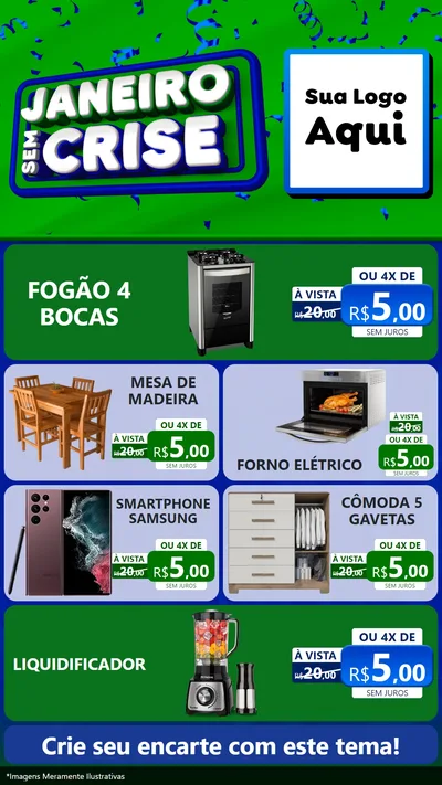 Modelo de TV para TV Vertical com o tema Janeiro Sem Crise para Móveis e Eletro