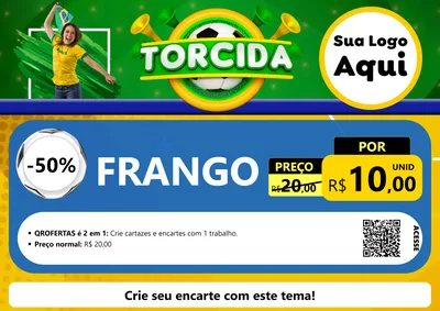 Modelo de Cartaz para Cartaz A4 Horizontal com o tema Torcida para Assados