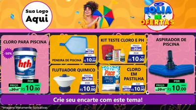 Modelo de TV para TV Horizontal com o tema Folia de Ofertas para Produtos para Piscina