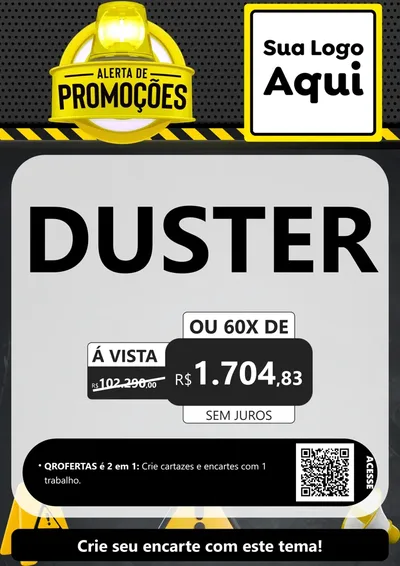 Modelo de Cartaz para Cartaz A4 Vertical com o tema Alerta de Promoções para Concessionaria de Carros
