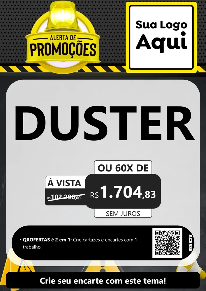 Modelo de Cartaz para Cartaz A4 Vertical com o tema Alerta de Promoções para Concessionaria de Carros
