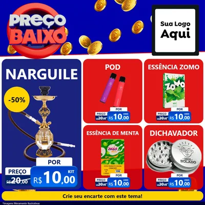 Modelo de Rede Social para Feed Facebook com o tema Preço Baixo para Tabacaria