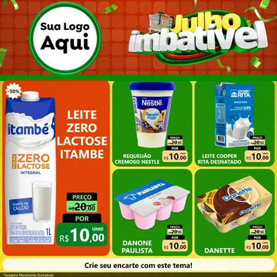 Modelo de Rede Social para Feed Facebook com o tema Julho Imbatível para Frios e Laticínios