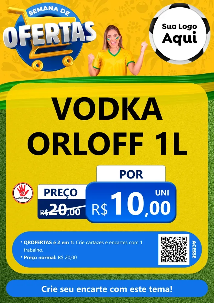Modelo de Cartaz para Cartaz A4 Vertical com o tema Semana de Ofertas - Copa para Distribuidora de bebidas