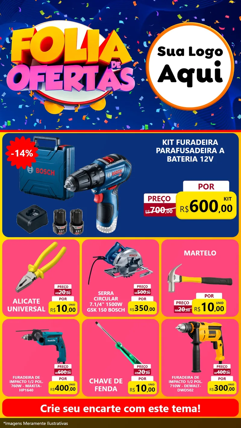 Modelo de Rede Social para Stories com o tema Folia de Ofertas para Maquinas e Ferramentas