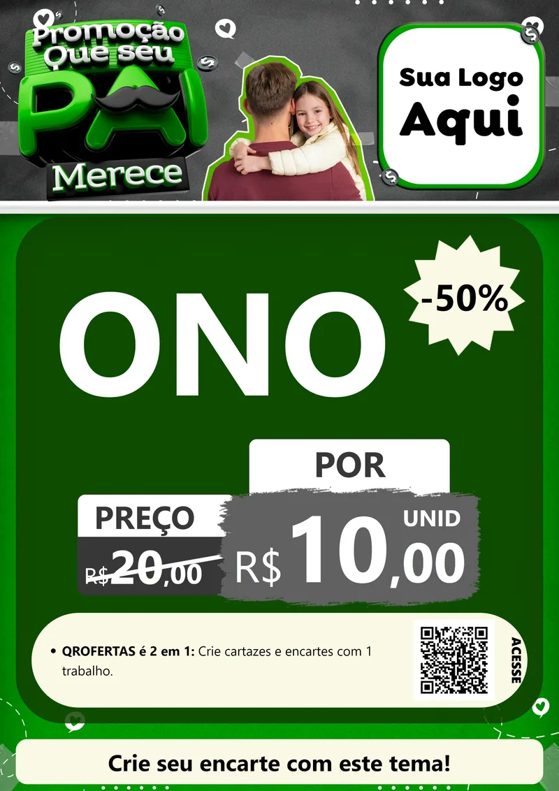 Modelo de Cartaz para Cartaz A4 Vertical com o tema Promoção Que seu Pai Merece para Óticas