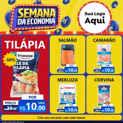 Modelo de Rede Social para Feed Facebook com o tema Semana da Economia para Peixaria