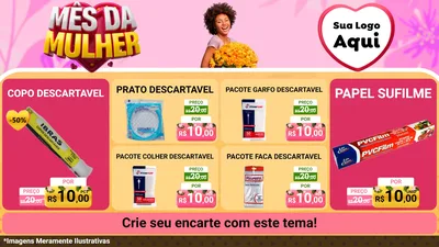 Modelo de TV para TV Horizontal com o tema Mês da Mulher para Embalagens
