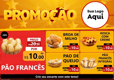 Modelo de Encarte para Encarte A4 Horizontal com o tema Promoção para Padaria