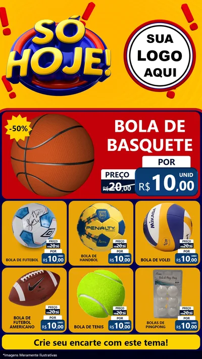 Modelo de Rede Social para Stories com o tema Só Hoje! para Artigos Esportivos