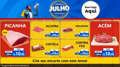 Modelo de TV para TV Horizontal com o tema Oferta Exclusiva, Julho para Açougue