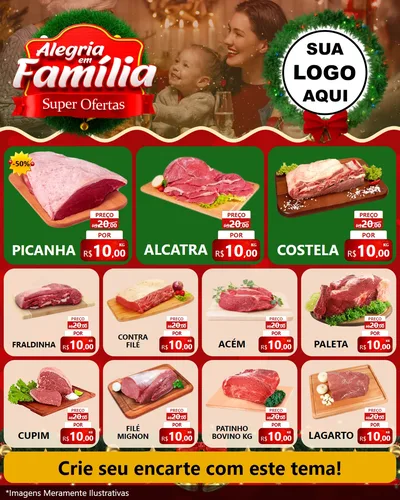 Modelo de Rede Social para Feed Instagram com o tema Alegria Em Família - Super Ofertas para Açougue