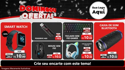Modelo de TV para TV Horizontal com o tema Domingou de Ofertas para Informática