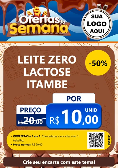 Modelo de Cartaz para Cartaz A4 Vertical com o tema Ofertas da Semana - Páscoa para Frios e Laticínios