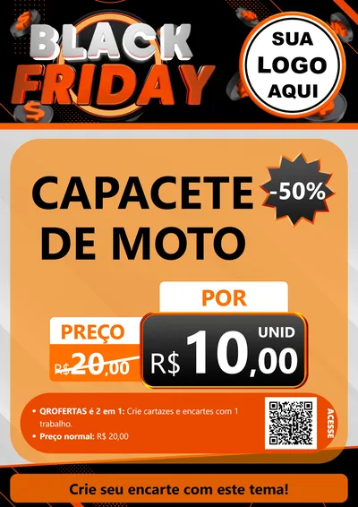 Modelo de Cartaz para Cartaz A4 Vertical com o tema Black Friday para Moto peças