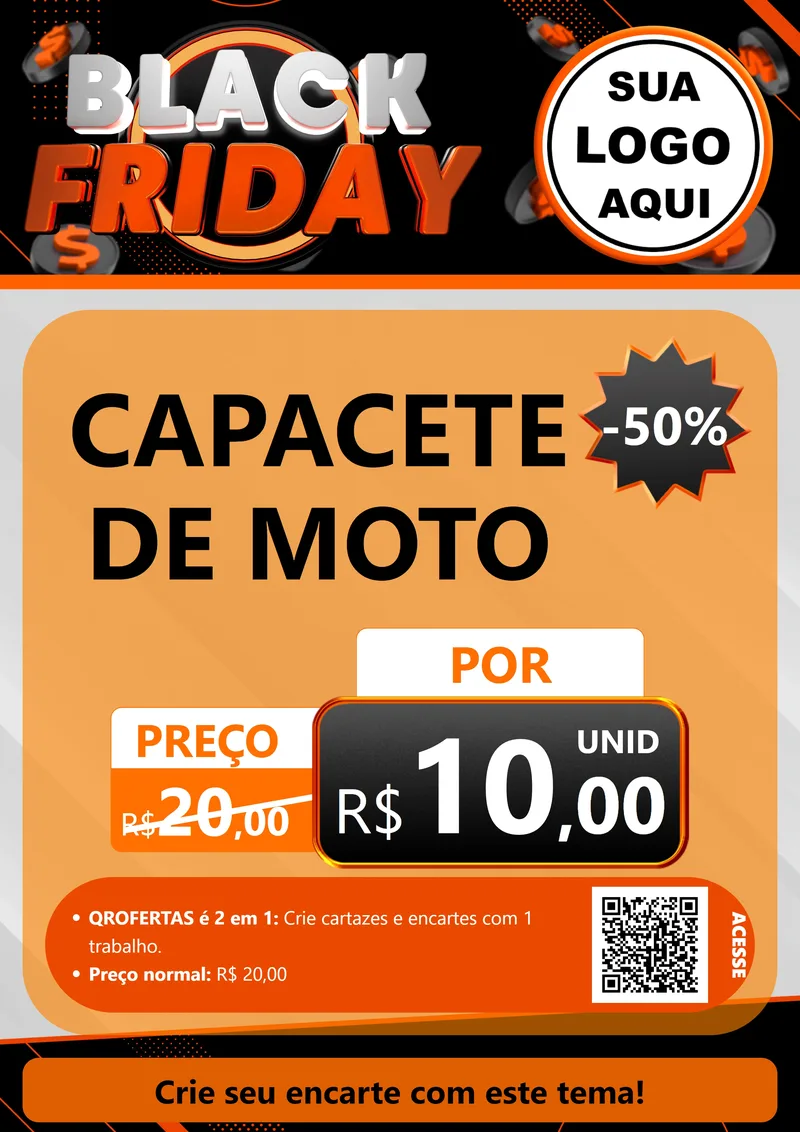 Modelo de Cartaz para Cartaz A4 Vertical com o tema Black Friday para Moto peças