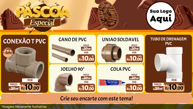 Modelo de TV para TV Horizontal com o tema Páscoa Especial para Tubos e conexões