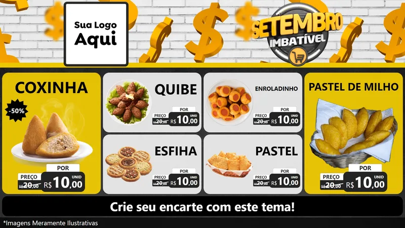 Modelo de TV para TV Horizontal com o tema Setembro Imbatível para Salgadaria