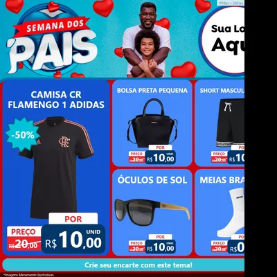 Modelo de Rede Social para Feed Facebook com o tema Semana Dos Pais para Roupas e acessórios