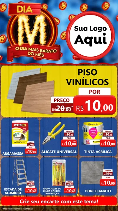 Modelo de Rede Social para Stories com o tema Dia M - O Dia Mais Barato Do Mês para Material para Construção