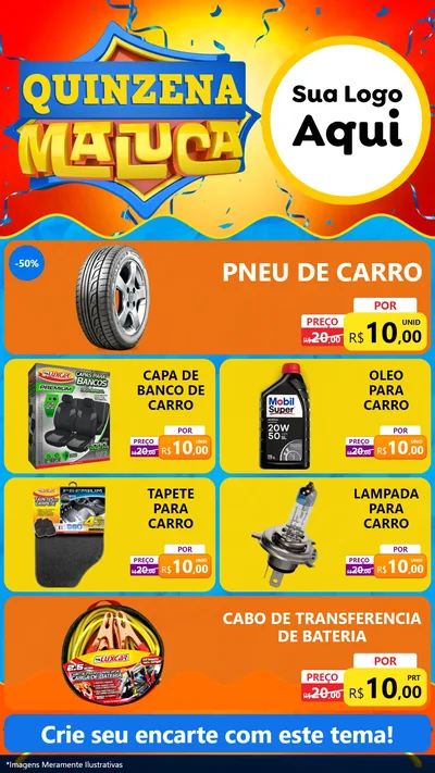 Modelo de TV para TV Vertical com o tema Quinzena Maluca para Auto peças
