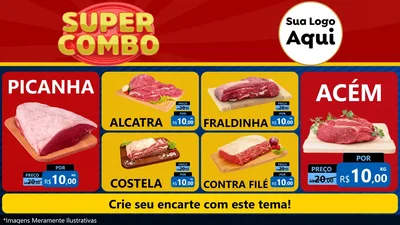 Modelo de TV para TV Horizontal com o tema Super Combo para Açougue