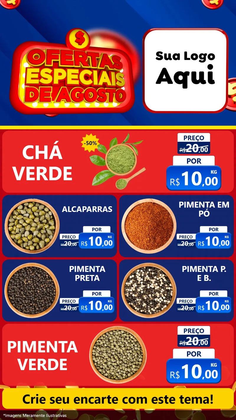 Modelo de TV para TV Vertical com o tema Ofertas Especiais de Agosto para Produtos Naturais