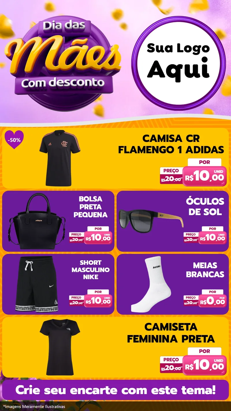 Modelo de TV para TV Vertical com o tema Dia das Mães com Desconto para Roupas e acessórios