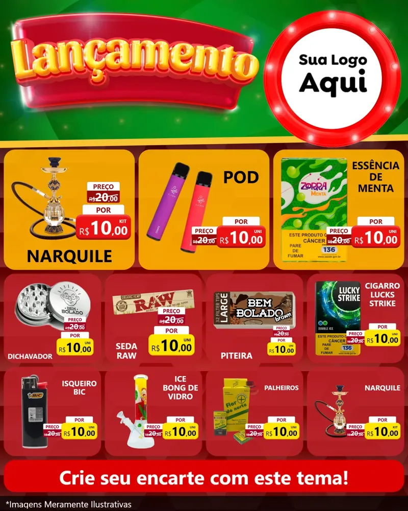 Modelo de Rede Social para Feed Instagram com o tema Lançamento para Tabacaria